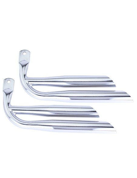 Double Muffler Oblique W/O Holes Chrome.